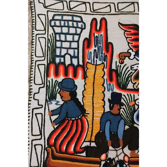 Uros Lago Titikaka Hand Stitched Wall Hanging. Indigenous People Of Bolivia Peru - Picture 11 of 16